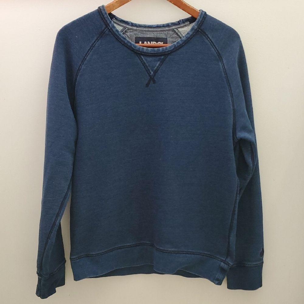 Lands' End Indigo Denim Colored Sweatshirt Size Medium 38-40
